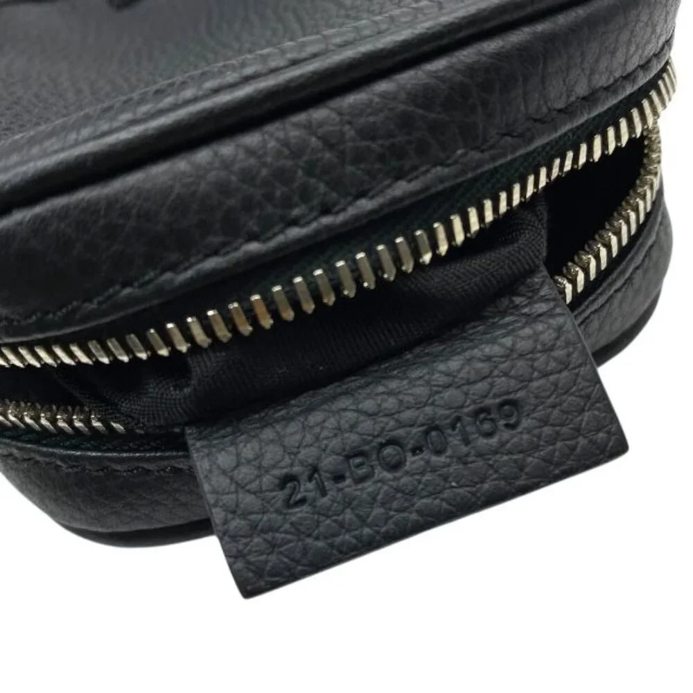Christian Dior Pouch Small Bag Coin Case Leather Logo Black